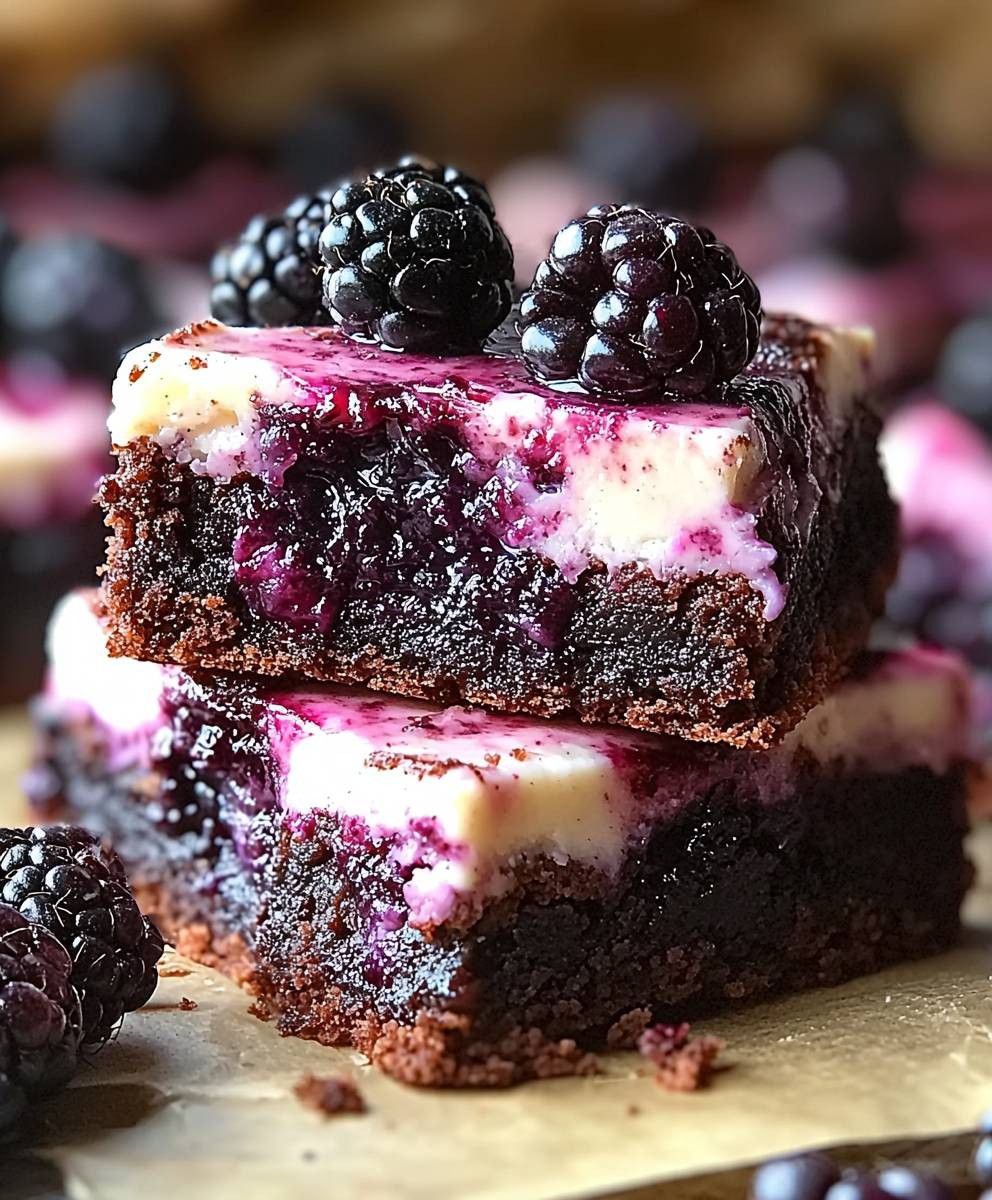 Blackberry Cream Cheese Brownies
