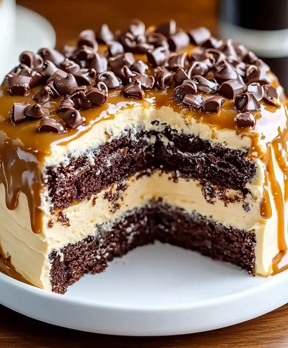 Chocolate Caramel Toffee Cake