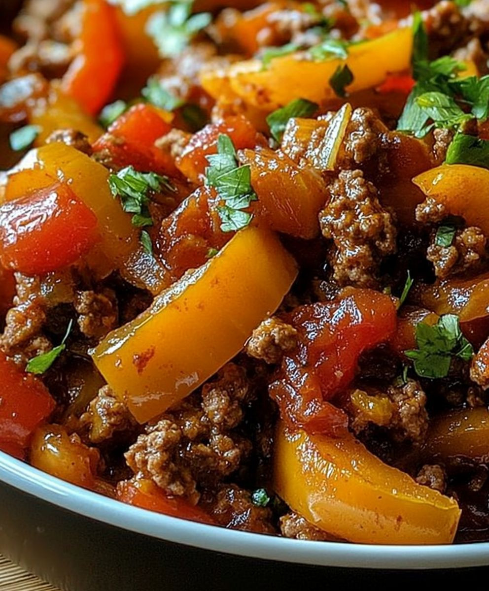 Ground Turkey Peppers Dish