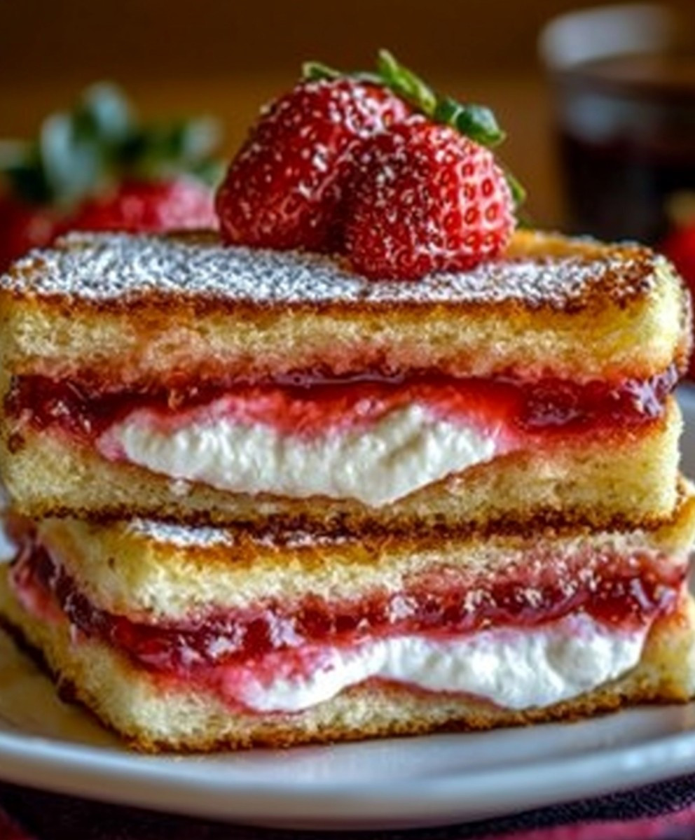 Fried Strawberry Cheesecake Sandwiches