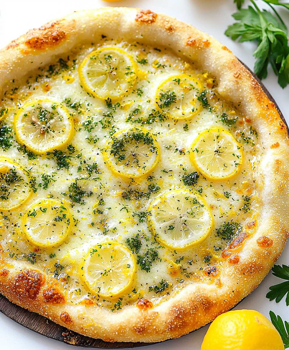 Pizza bianca with lemon