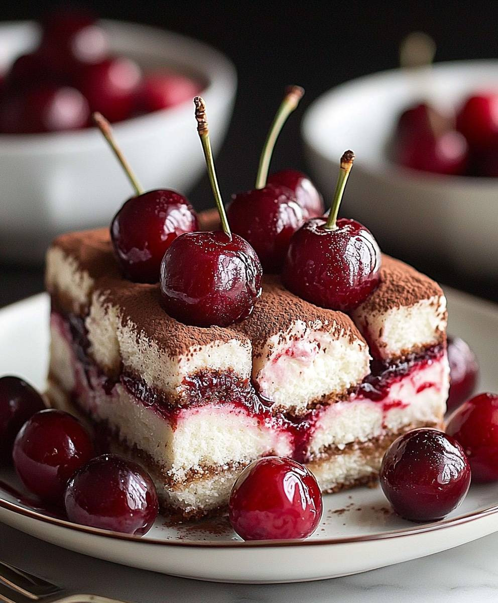 Cherry Amaretto Tiramisu Dessert