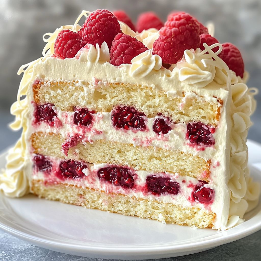 White Chocolate Raspberry Cake