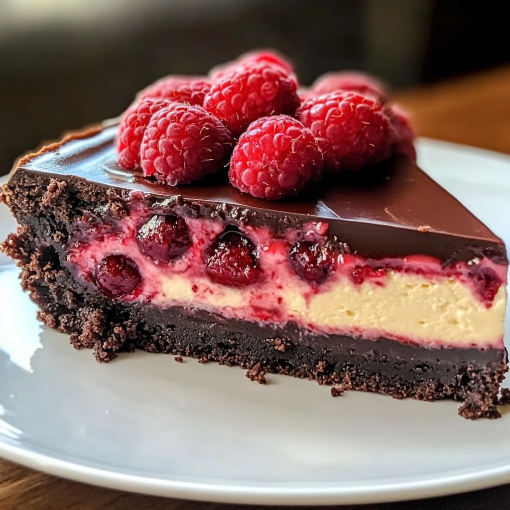 Dark Chocolate Raspberry Cheesecake