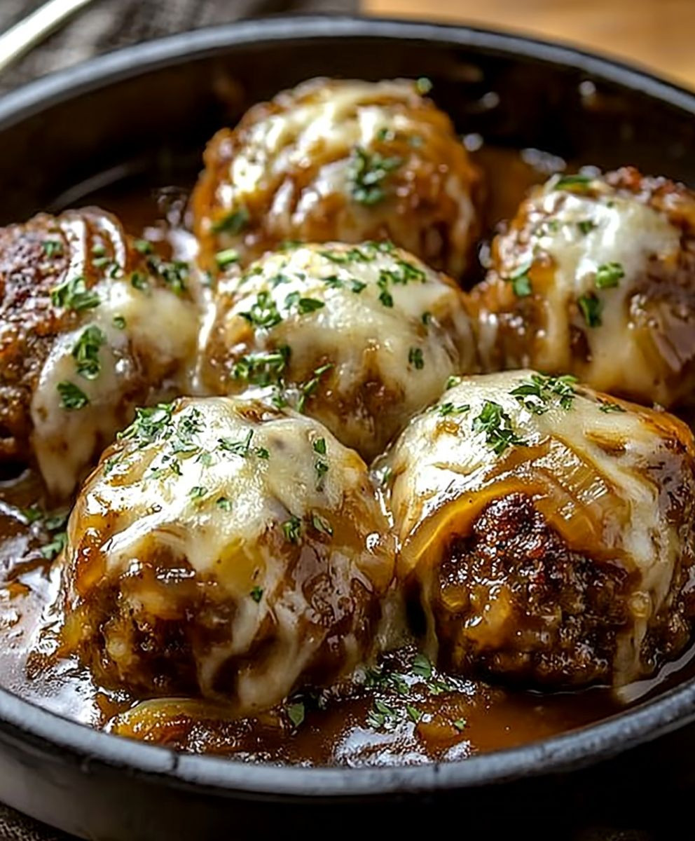 French Onion Meatballs