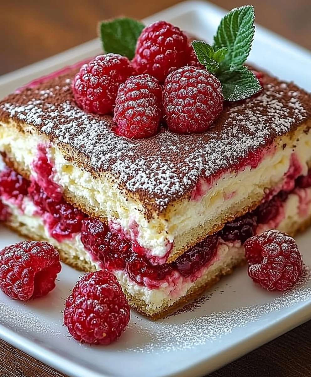 Fresh Raspberry Tiramisu Dessert