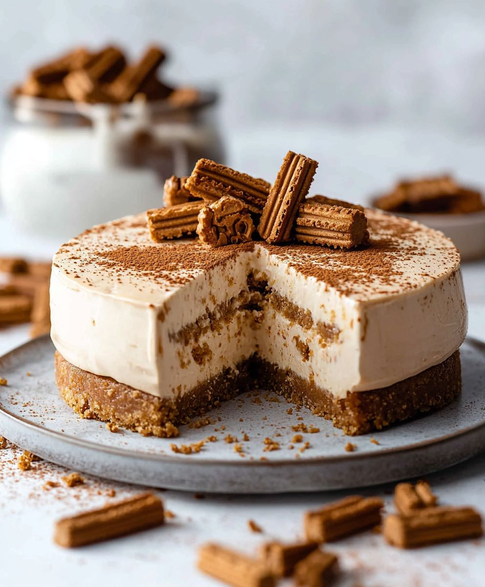 No Bake Biscoff Cheesecake Dessert