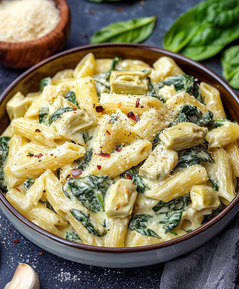 Spinach Artichoke Pasta Dish