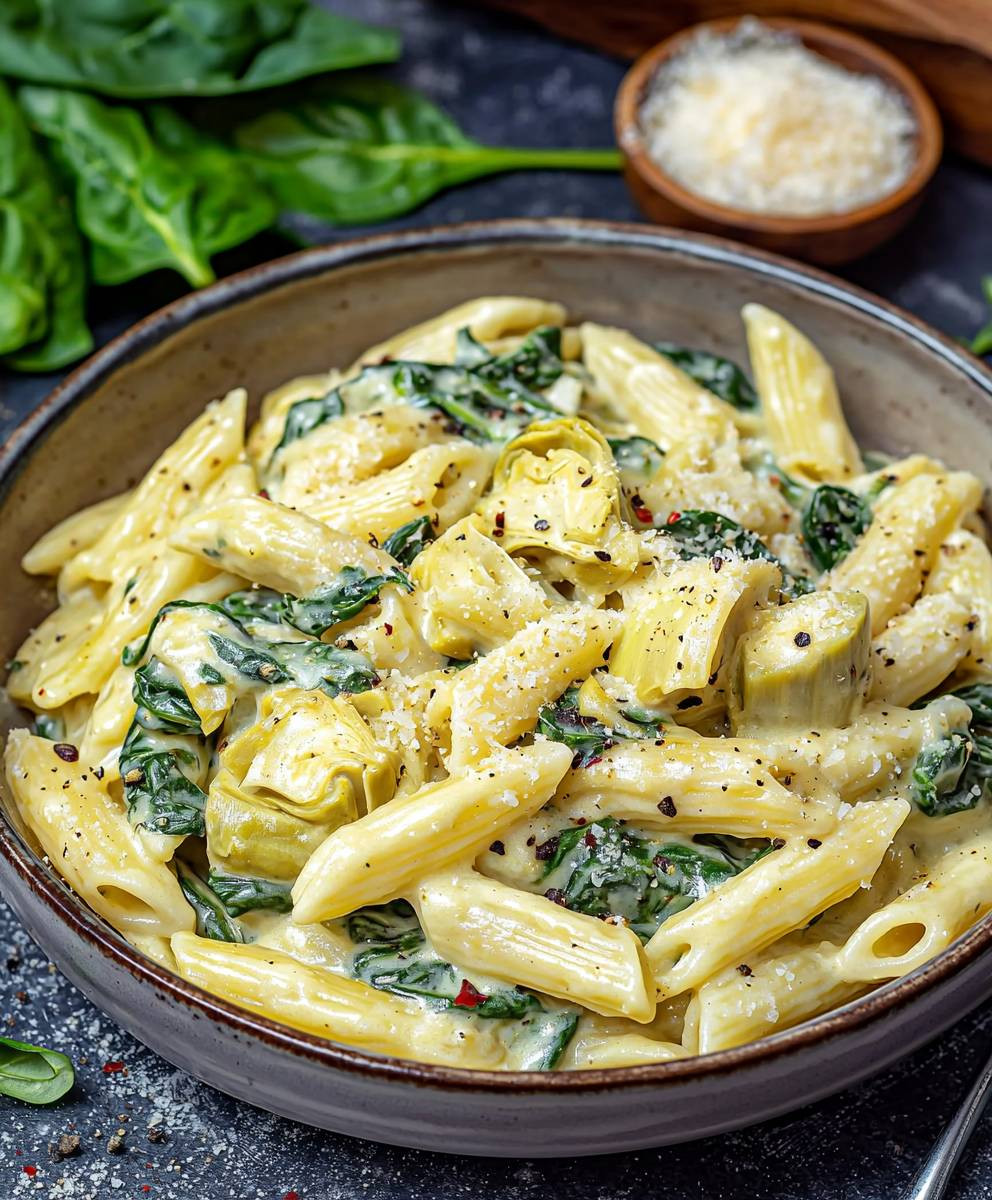 Spinach Artichoke Pasta Dish
