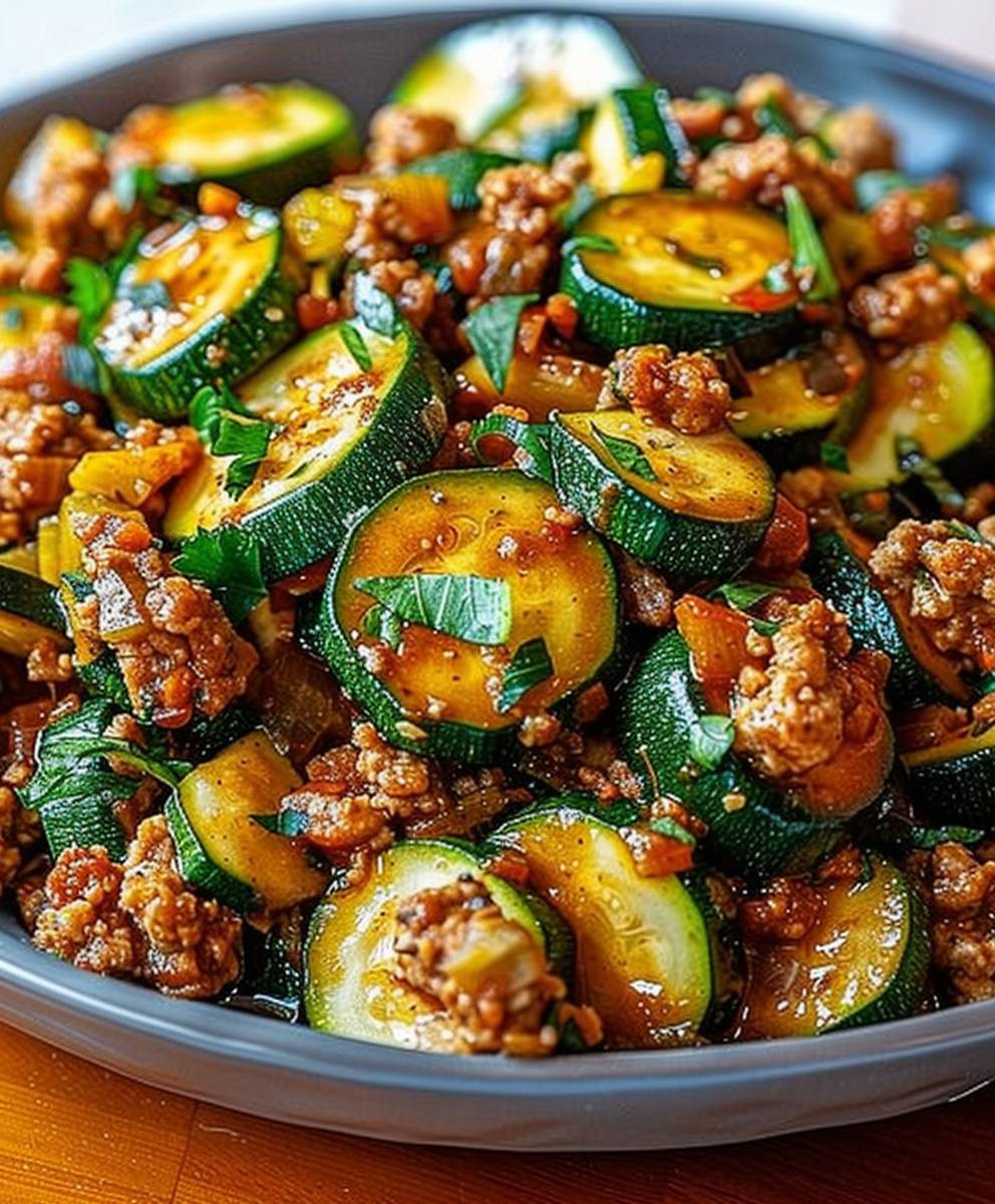 Ground Turkey Zucchini Skillet