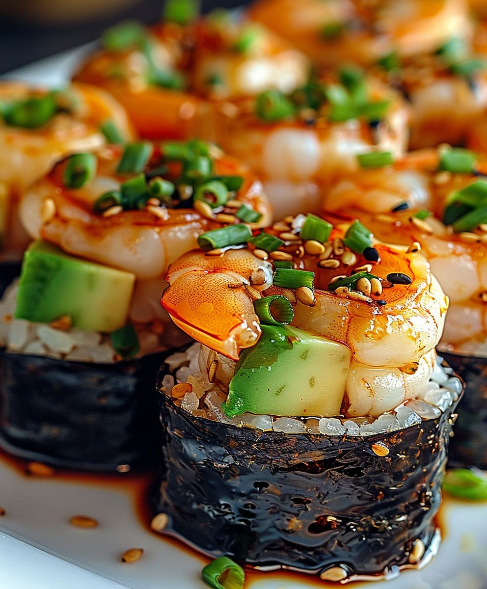 Spicy Shrimp Sushi Stacks