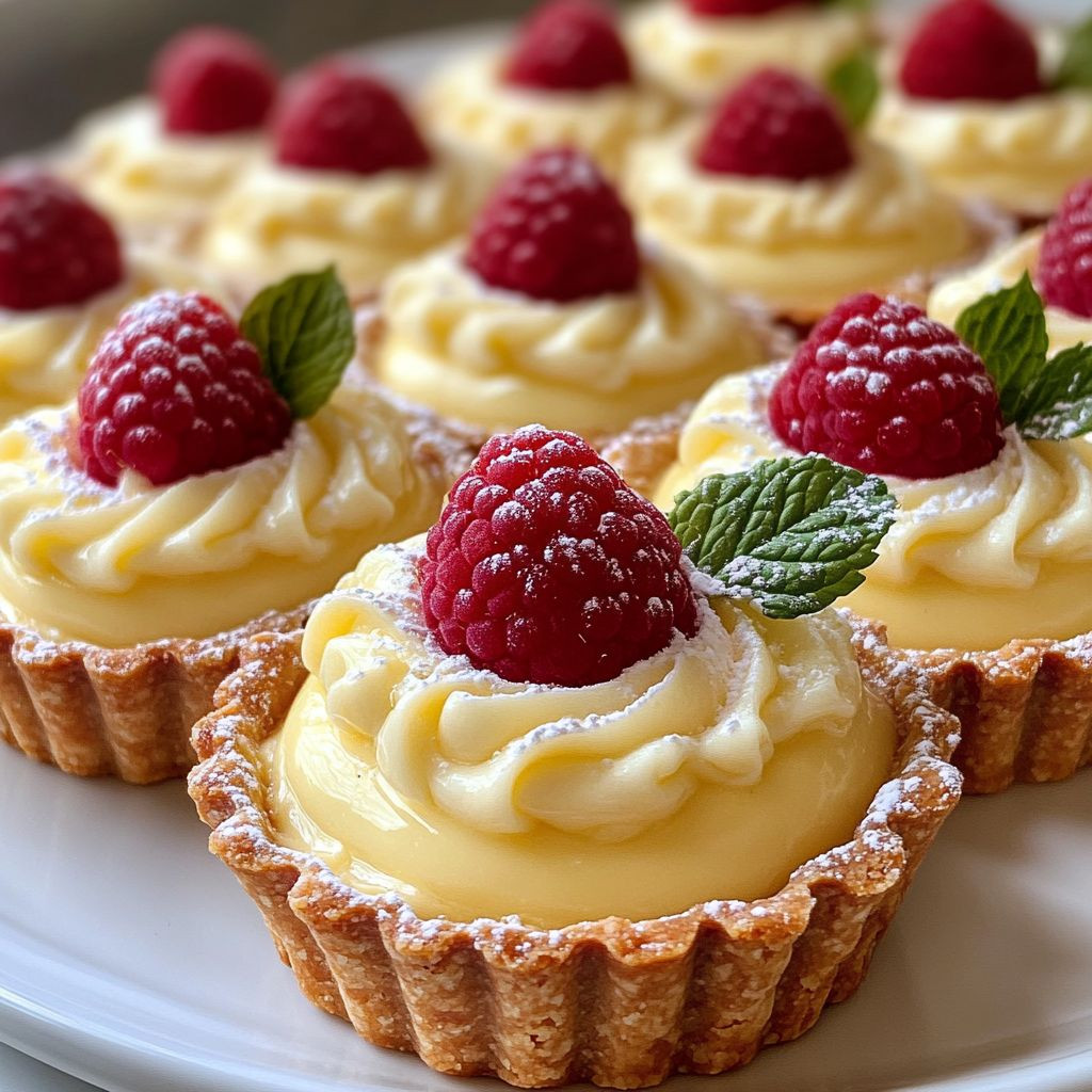 Vanilla Cream Raspberry Tarts