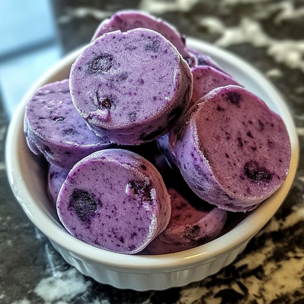 Frozen dog treats blueberry banana