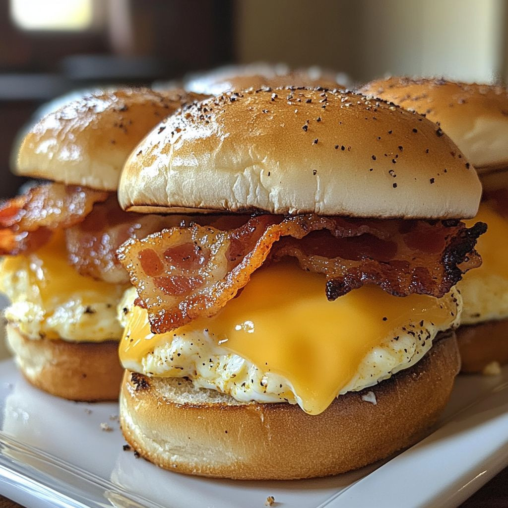 Breakfast Sliders with Bacon Egg Cheese