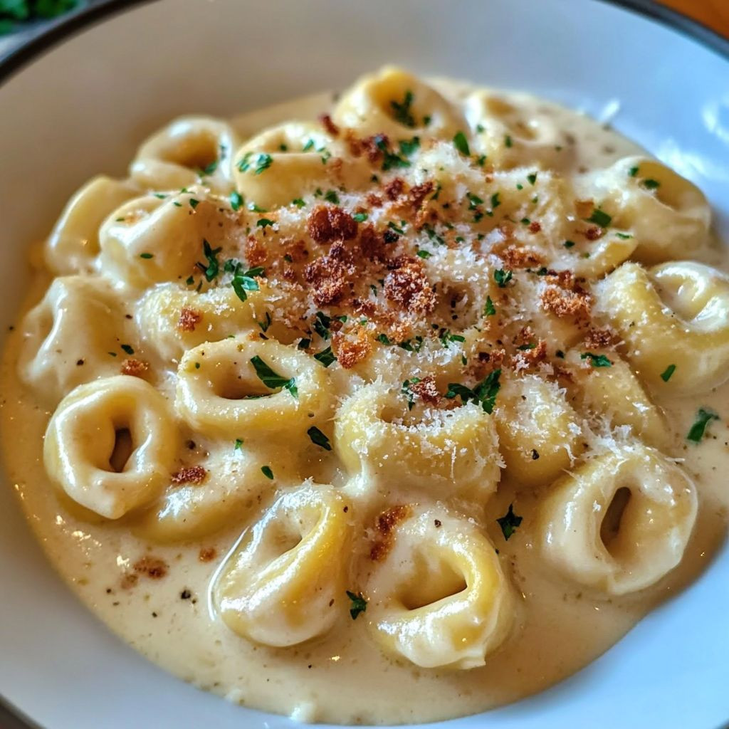 Tortellini Carbonara dish