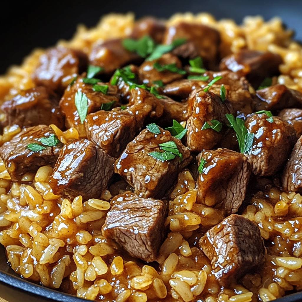 Creamy Honey BBQ Steak Rice