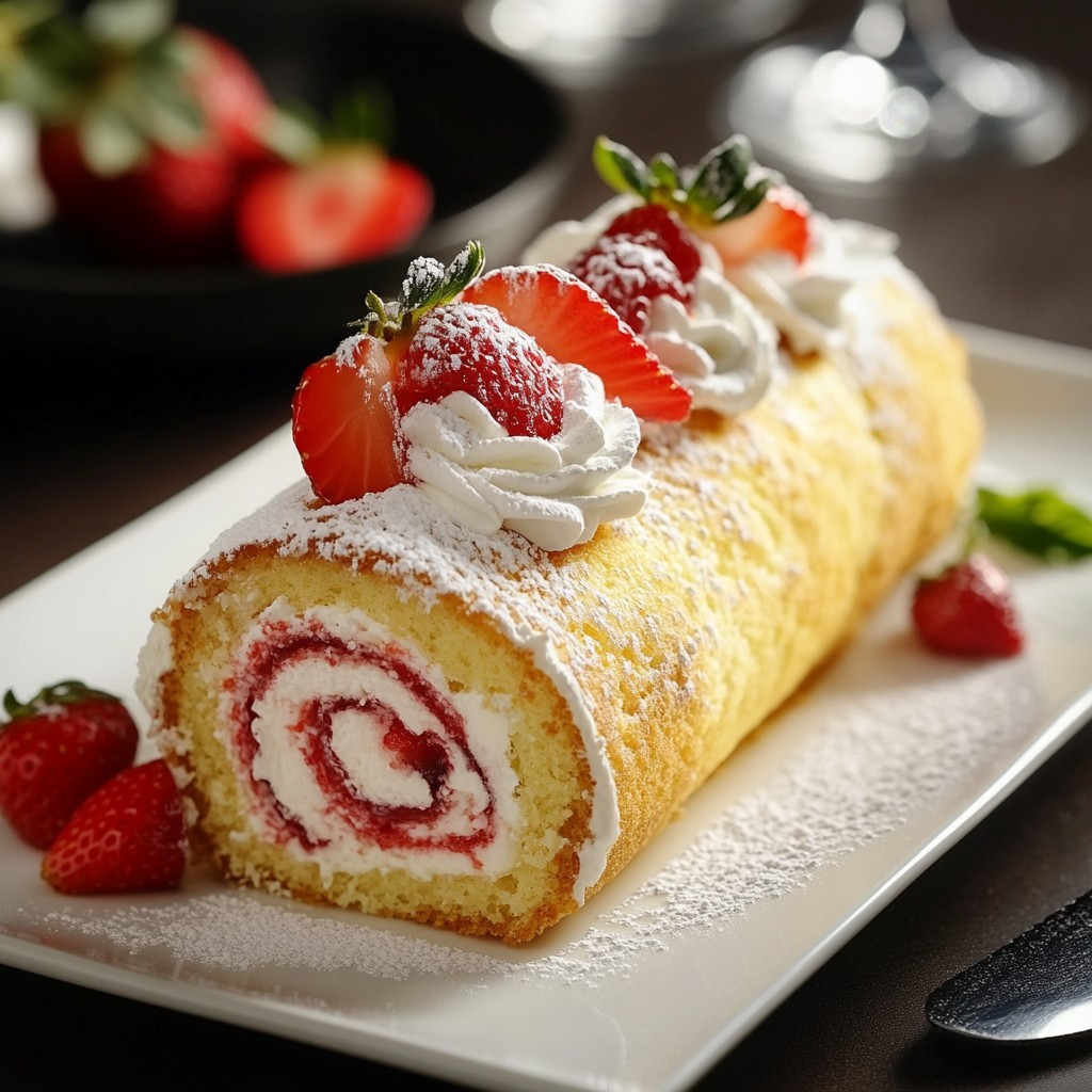 Strawberry Shortcake Cheesecake Roll