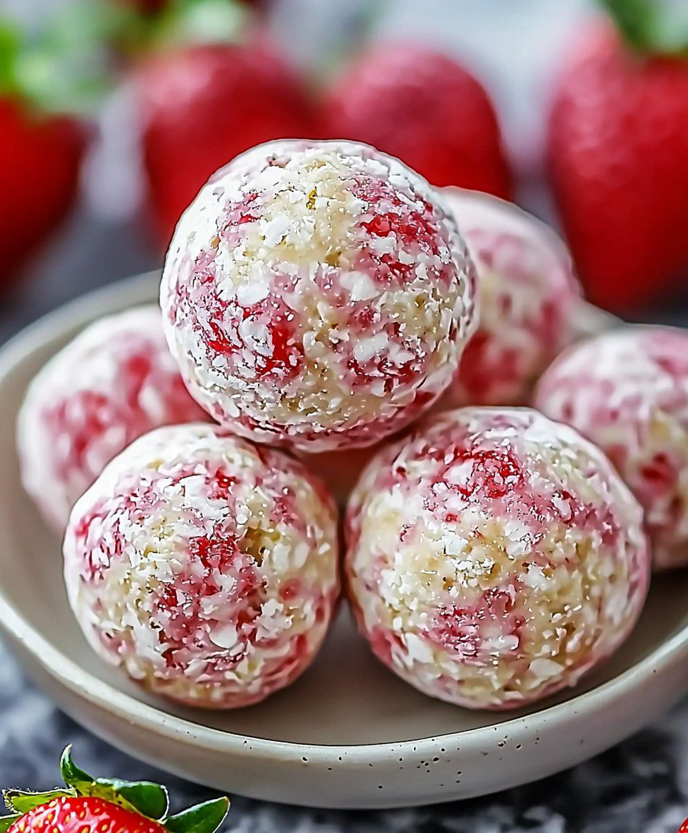 Strawberry Cheesecake Protein Balls