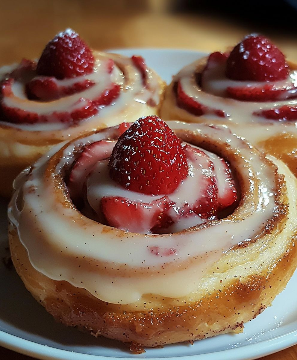 Strawberry Cheesecake Cinnamon Rolls