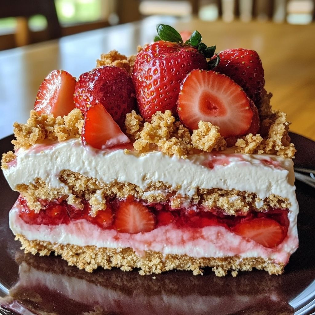 Strawberry crunch cheesecake