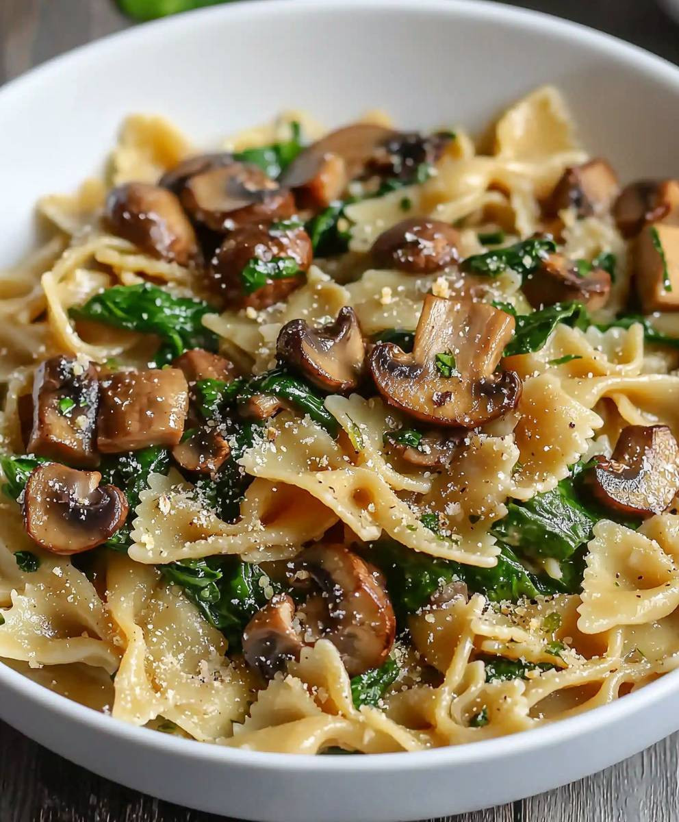 Spinach mushroom pasta