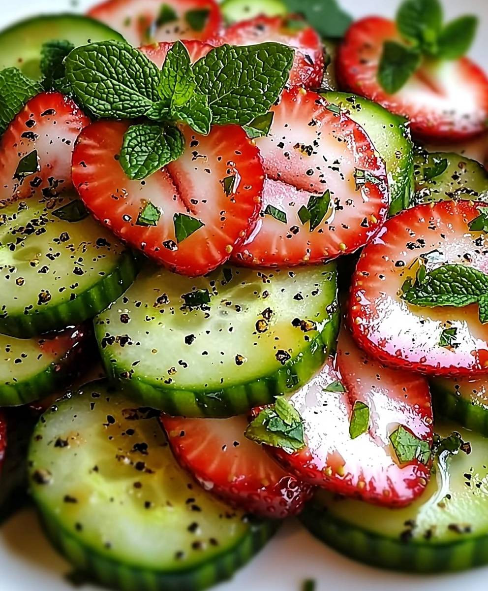 Cucumber strawberry salad