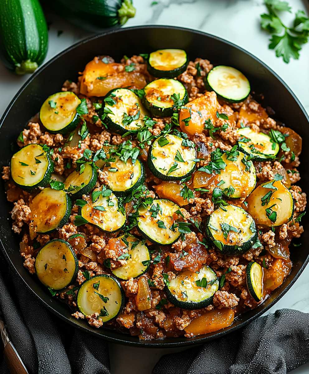 Ground Turkey Zucchini Skillet
