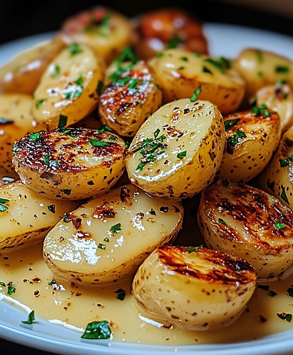 Creamy Garlic Baby Potatoes