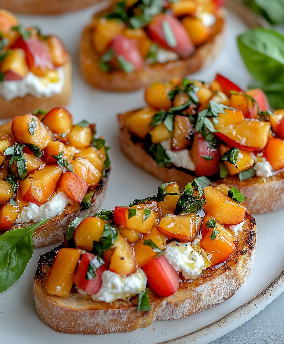 Peach Bruschetta Ricotta
