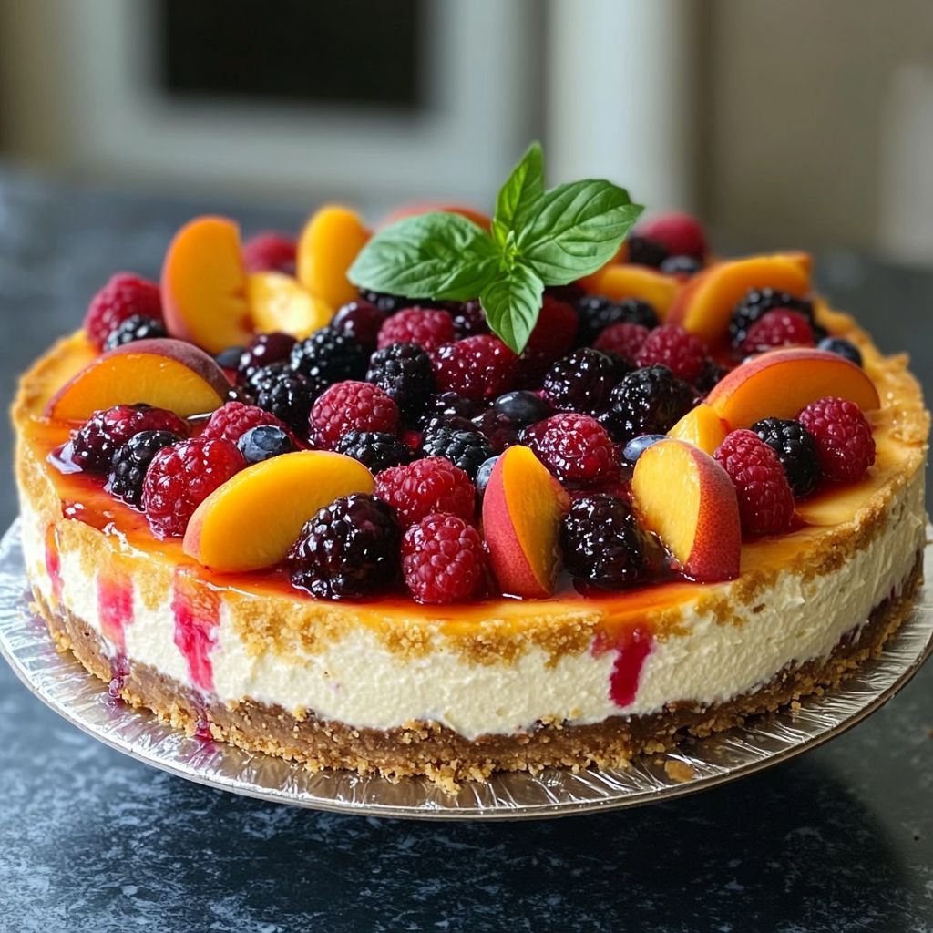 Berry Peach Cheesecake