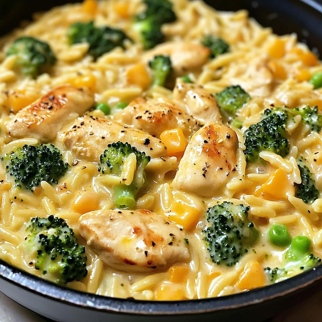 Cheesy Chicken Broccoli Orzo